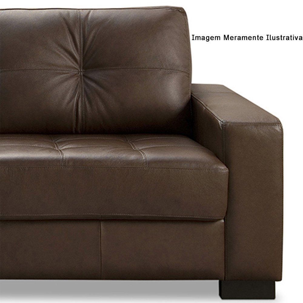 Sofá 2 Lugares Milão 150cm Couro Caramelo - Gran Belo