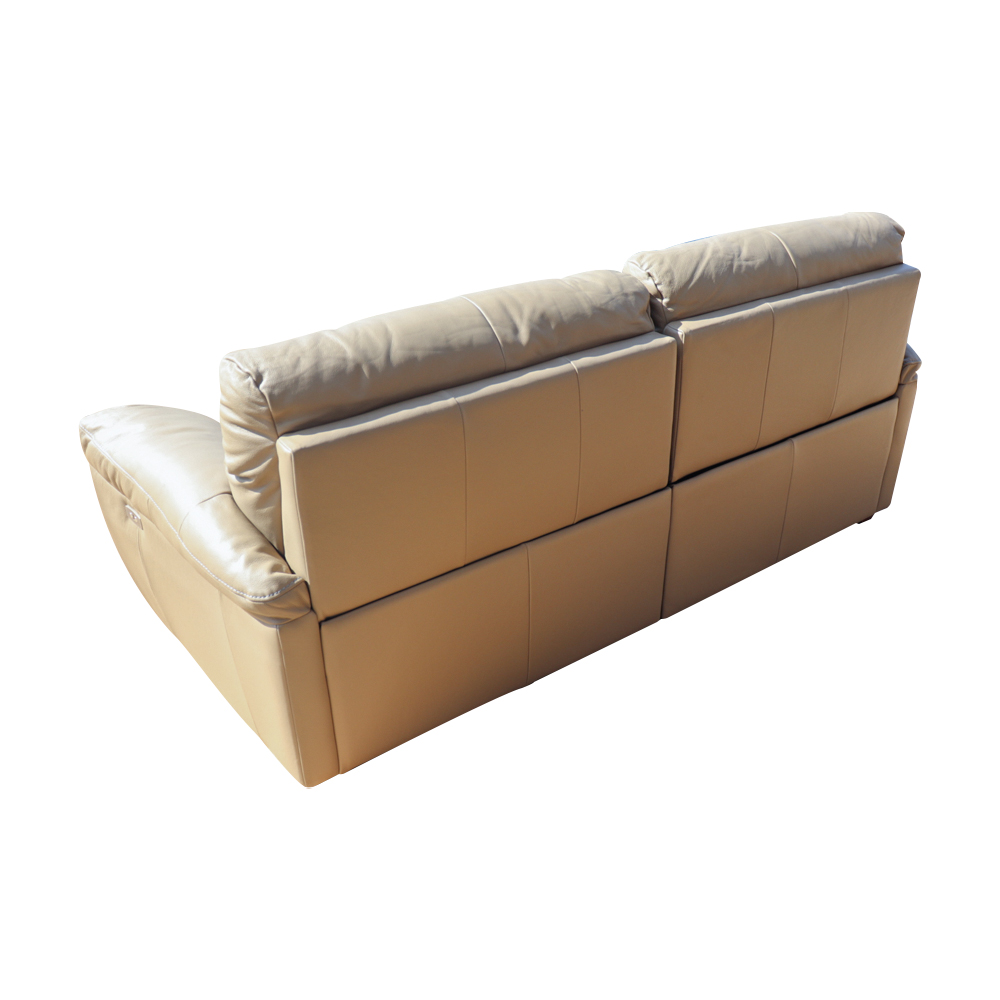 Sofá 2 Lugares Reclinável Elétrico Jotta 220cm Couro Bege G43 - Gran Belo
