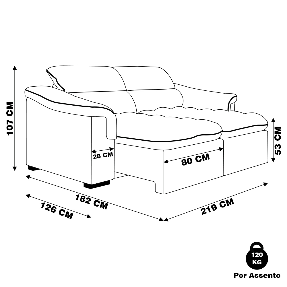 Sofá 2 Lugares Retrátil Com USB Para Sala de Estar Next 219cm Veludo Grafite G46 - Gran Belo