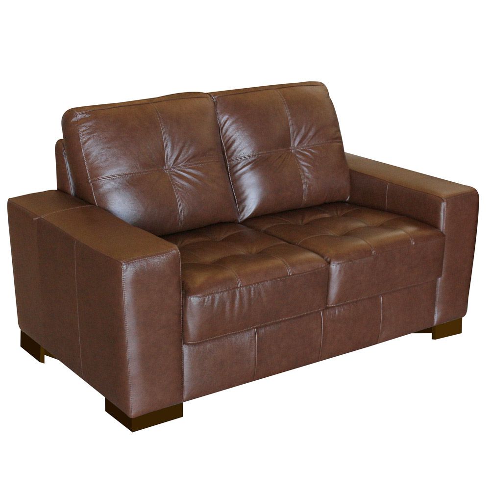 Sofá 2 Lugares Sala de Estar 150cm Milão Couro Caramelo G03 - Gran Belo