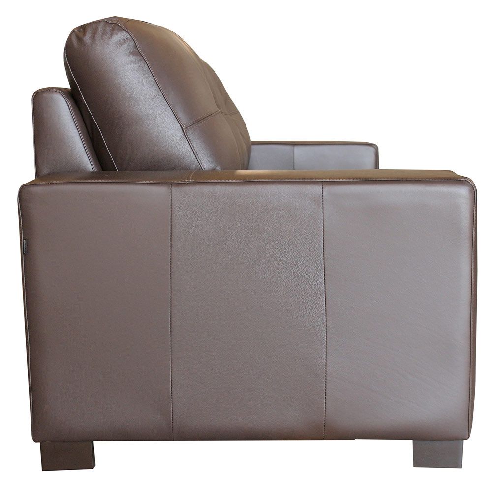Sofá 2 Lugares Sala de Estar 150cm Milão Couro Chocolate - Gran Belo
