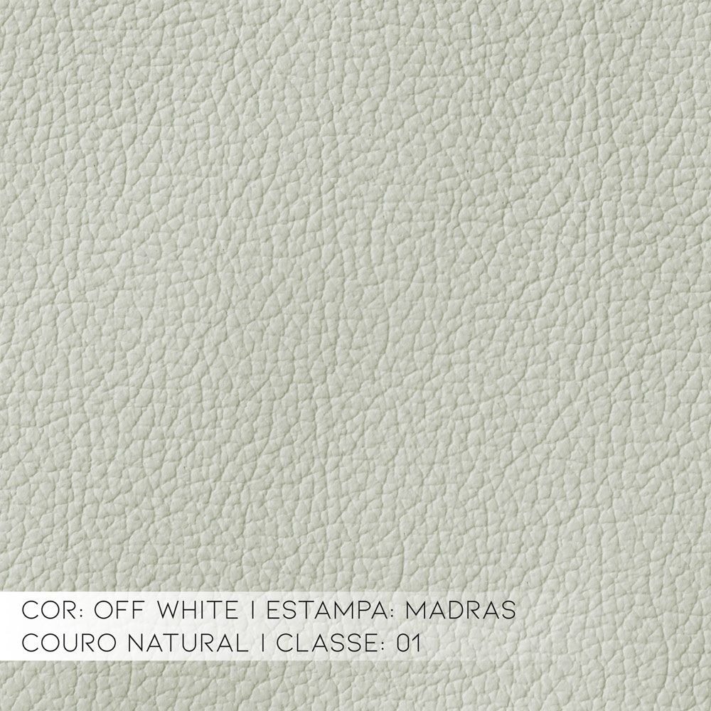 Sofá 2 Lugares Sala de Estar 150cm Milão Couro Off White G03 - Gran Belo