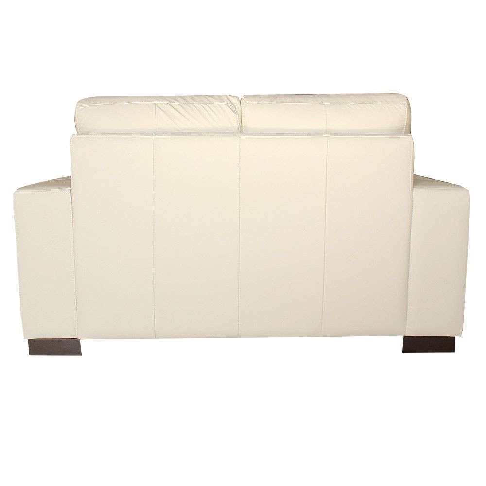 Sofá 2 Lugares Sala de Estar 150cm Milão Couro Off White G03 - Gran Belo