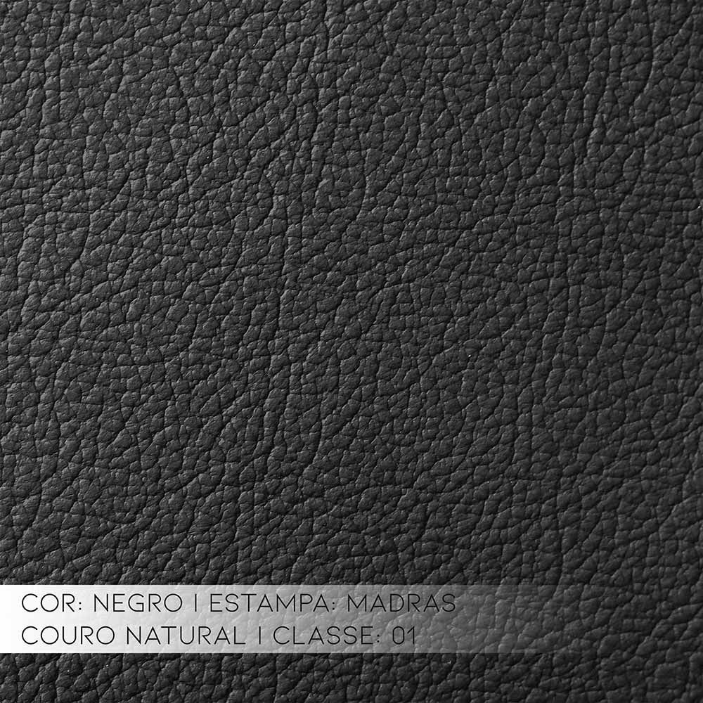 Sofá 2 Lugares Sala de Estar 150cm Milão Couro Preto G03 - Gran Belo