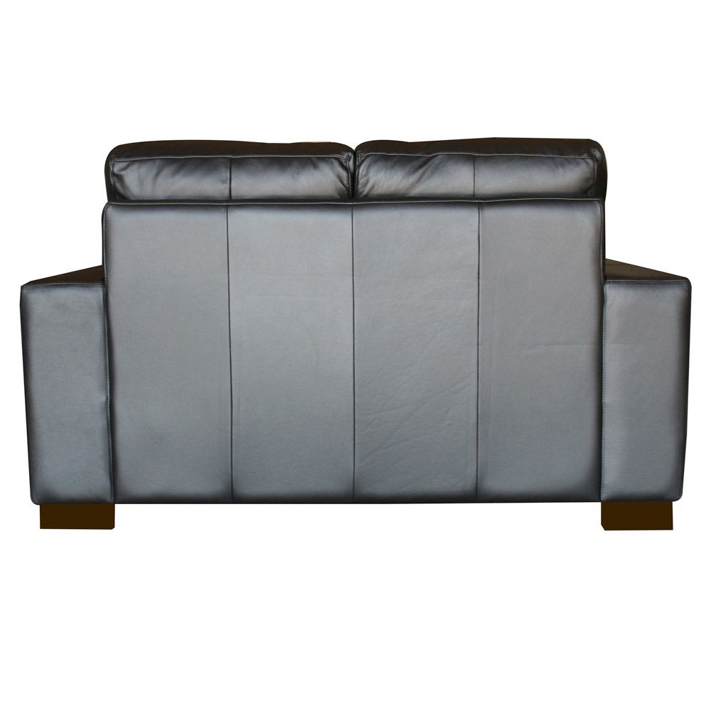 Sofá 2 Lugares Sala de Estar 150cm Milão Couro Preto G03 - Gran Belo