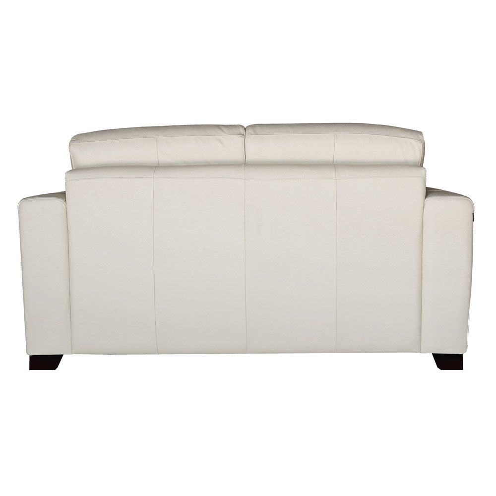 Sofá 2 Lugares Sala de Estar 155cm Estocolmo Couro Off White G03 - Gran Belo