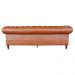 Sofá 2 Lugares Sala de Estar 180cm Chesterfield Duo Couro Conhaque Brilho - Gran Belo
