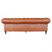 Sofá 2 Lugares Sala de Estar 180cm Chesterfield Duo Couro Conhaque Brilho G40 - Gran Belo