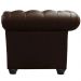 Sofá 2 Lugares Sala de Estar Chesterfield com Pés Madeira Couro Capucino - Gran Belo