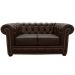 Sofá 2 Lugares Sala de Estar Chesterfield com Pés Madeira Couro Capucino G40 - Gran Belo