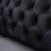 Sofá 2 Lugares Sala de Estar Chesterfield com Pés Madeira Couro Preto G40 - Gran Belo