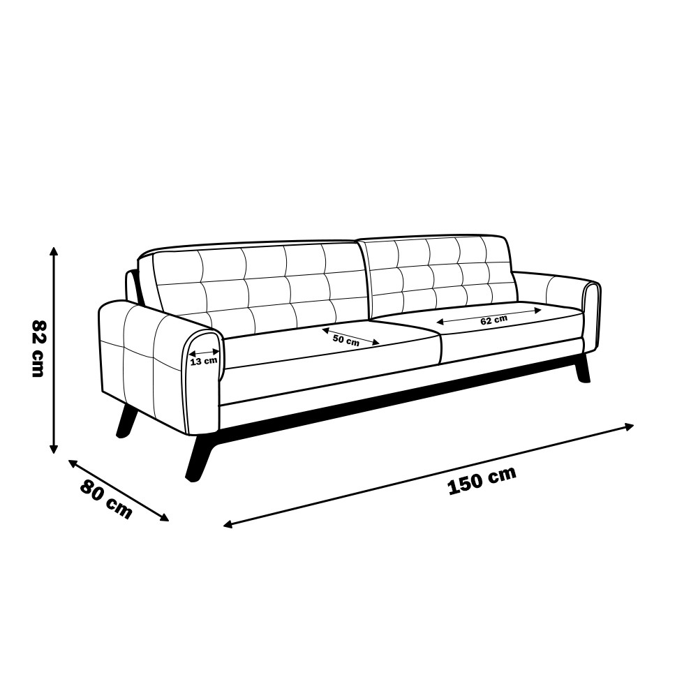 Sofá 2 Lugares Sala de Estar Eros 150 cm Veludo Azul Bic Base Fixa G15 - Gran Belo