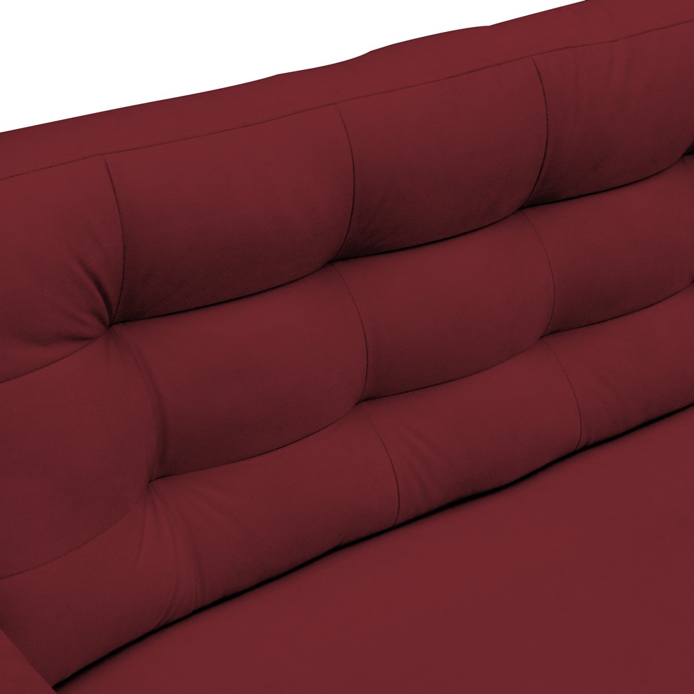 Sofá 2 Lugares Sala de Estar Eros 150 cm Veludo Vinho Base Fixa G15 - Gran Belo