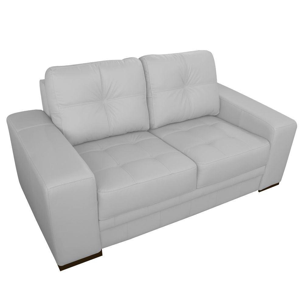 Sofá 2 Lugares Sala de Estar Milano 170cm Couro Branco G58 - Gran Belo