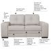 Sofá 2 Lugares Sala de Estar Milano 170cm Couro Off White G58 - Gran Belo