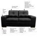 Sofá 2 Lugares Sala de Estar Milano 170cm Couro Preto G58 - Gran Belo