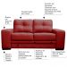 Sofá 2 Lugares Sala de Estar Milano 170cm Couro Vermelho G58 - Gran Belo