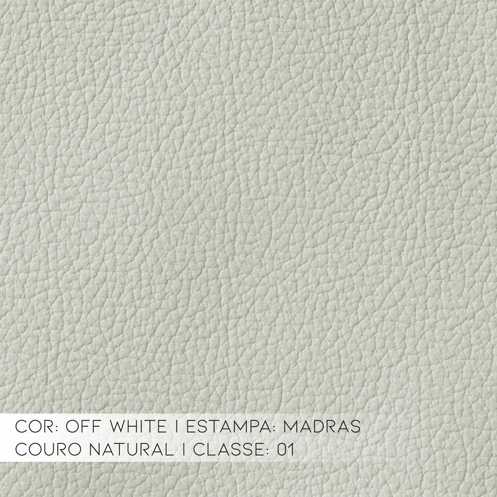 Sofá 2 Lugares Sala de Estar Pés Madeira 160cm Laura Couro Off White - Gran Belo