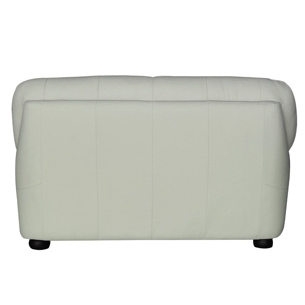 Sofá 2 Lugares Sala de Estar Pés Madeira 160cm Laura Couro Off White - Gran Belo
