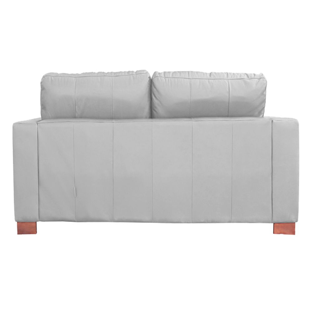 Sofá 2 Lugares Sala de Estar Pés Madeira kenny 160 cm Couro Cinza G43 - Gran Belo