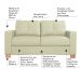 Sofá 2 Lugares Sala de Estar Pés Madeira kenny 160 cm Couro Off White G43 - Gran Belo