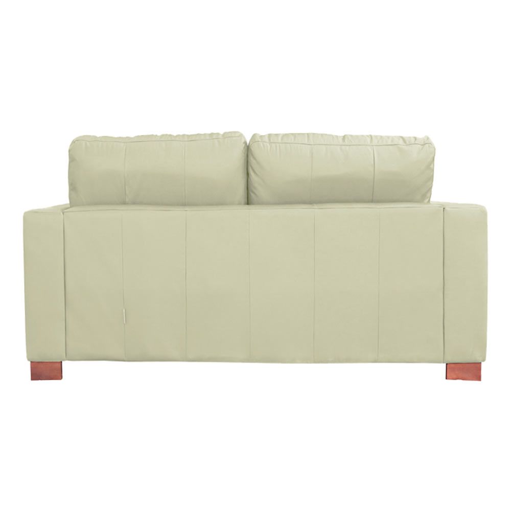 Sofá 2 Lugares Sala de Estar Pés Madeira kenny 160 cm Couro Off White G43 - Gran Belo