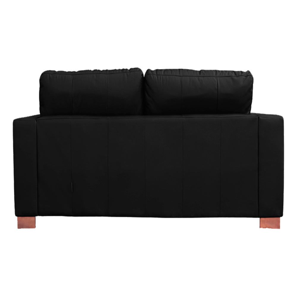 Sofá 2 Lugares Sala de Estar Pés Madeira kenny 160 cm Couro Preto G43 - Gran Belo