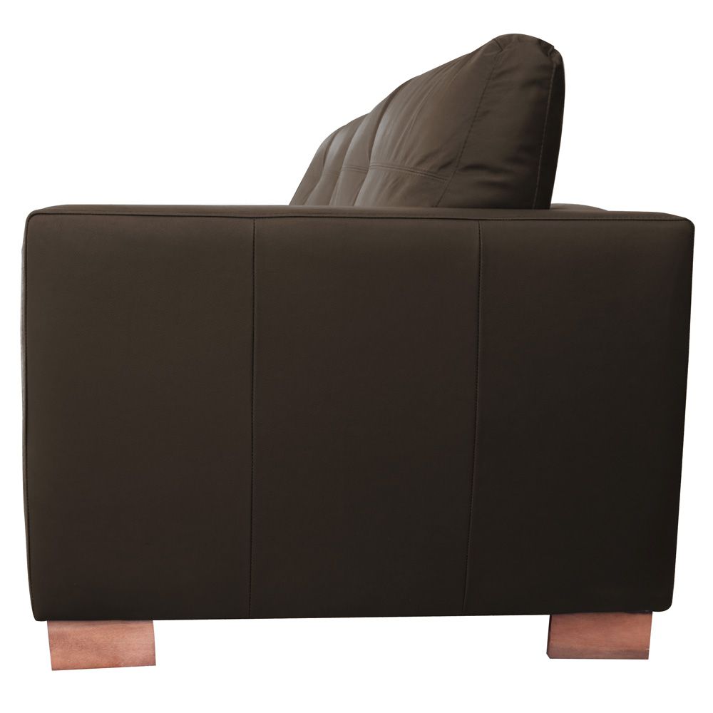 Sofá 2 Lugares Sala de Estar Pés Madeira kenny 160 cm Couro Tabaco G43 - Gran Belo
