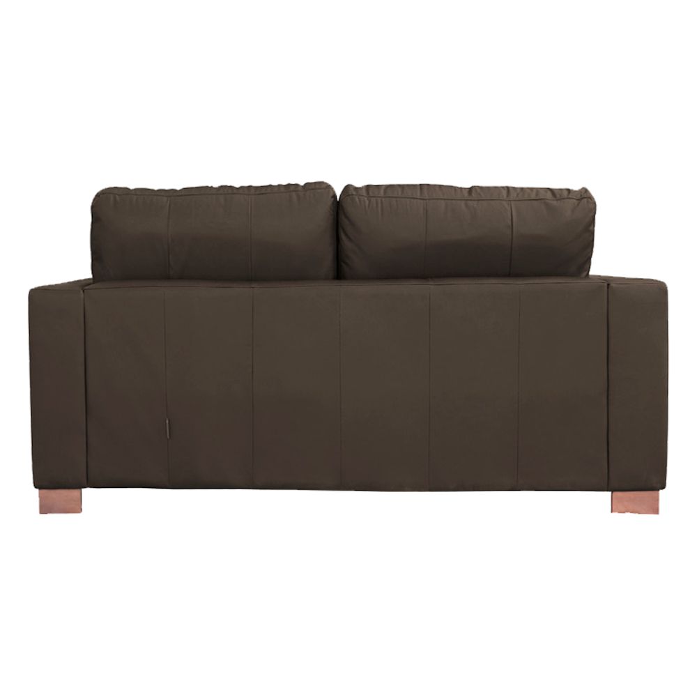 Sofá 2 Lugares Sala de Estar Pés Madeira kenny 160 cm Couro Tabaco G43 - Gran Belo