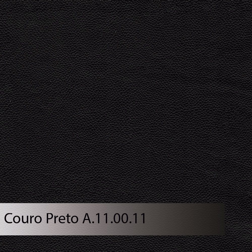 Sofá 2 Lugares Sala de Estar Recepção 200cm Presley Couro Preto G52 - Gran Belo