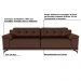 Sofá 212cm Decorativo Sala de Estar Agostino Couro Sintético Marrom G52 - Gran Belo