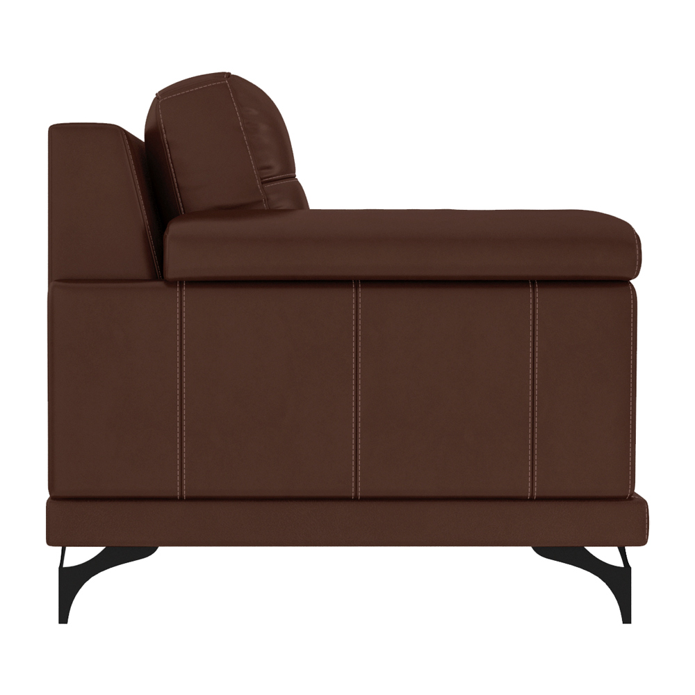 Sofá 212cm Decorativo Sala de Estar Agostino Couro Sintético Marrom G52 - Gran Belo