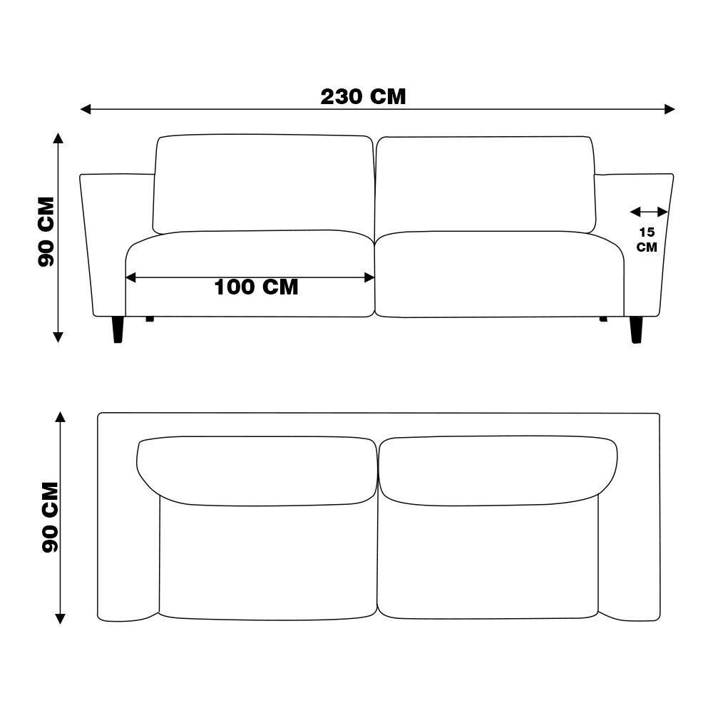 Sofá 230cm Decorativo Sala de Estar Franz Linho Bege G52 - Gran Belo