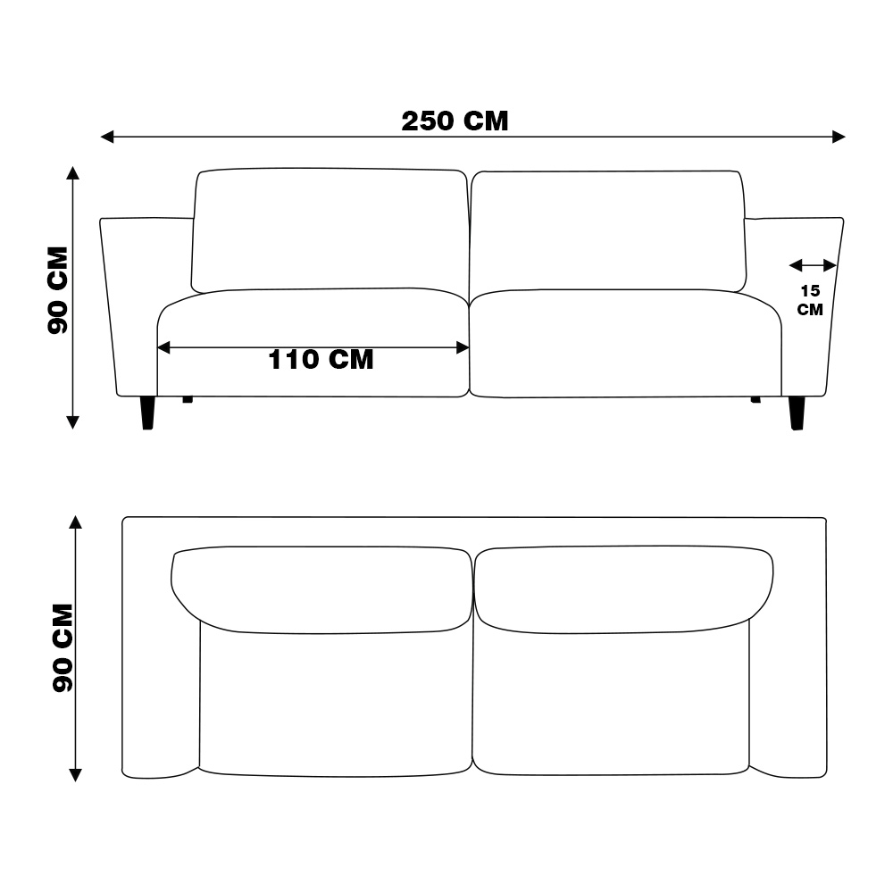 Sofá 250cm Decorativo Sala de Estar Franz Linho Bege G52 - Gran Belo