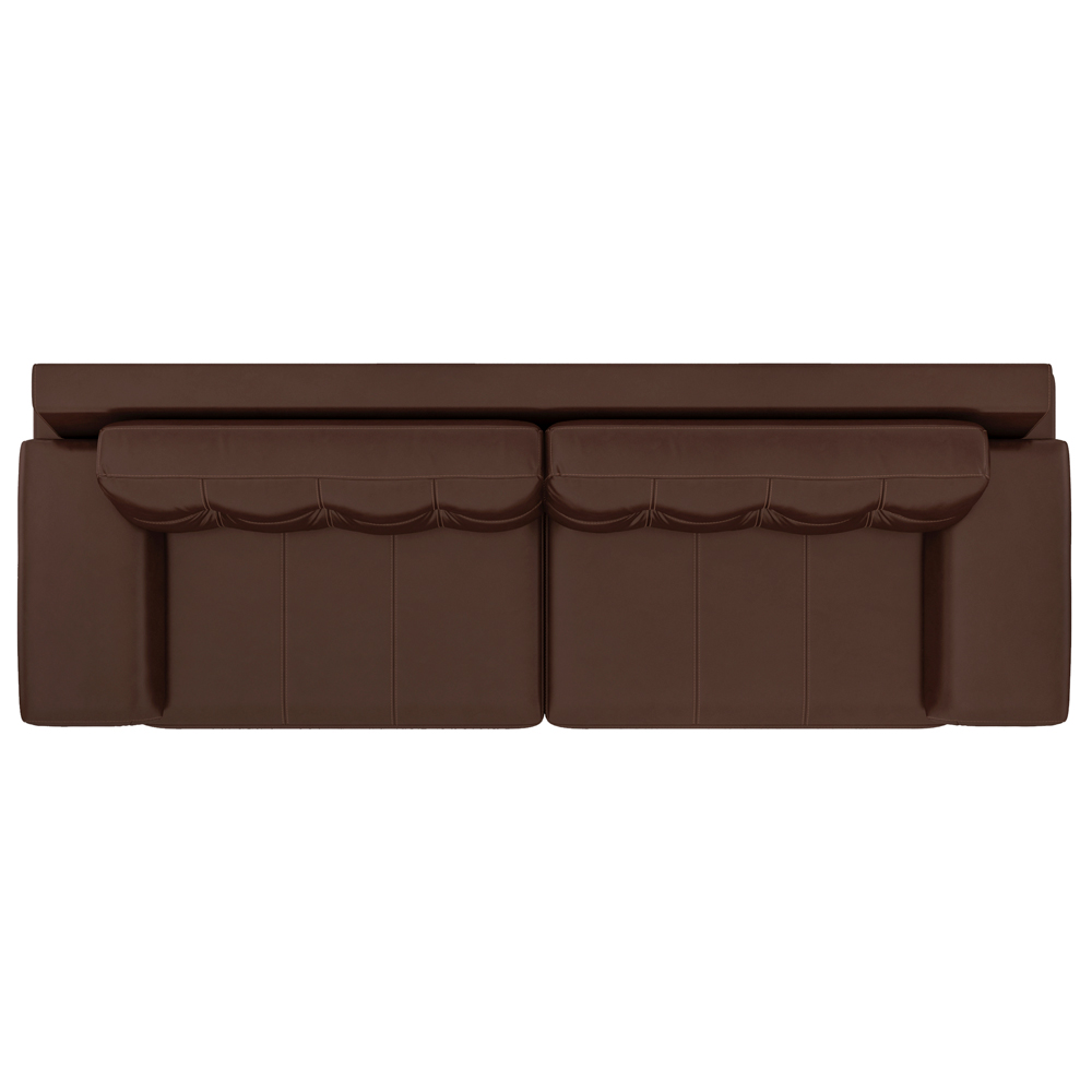 Sofá 272cm Decorativo Sala de Estar Agostino Couro Sintético Marrom G52 - Gran Belo