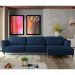 Sofá 290cm com Chaise Direita Franz Suede Azul - Gran Belo
