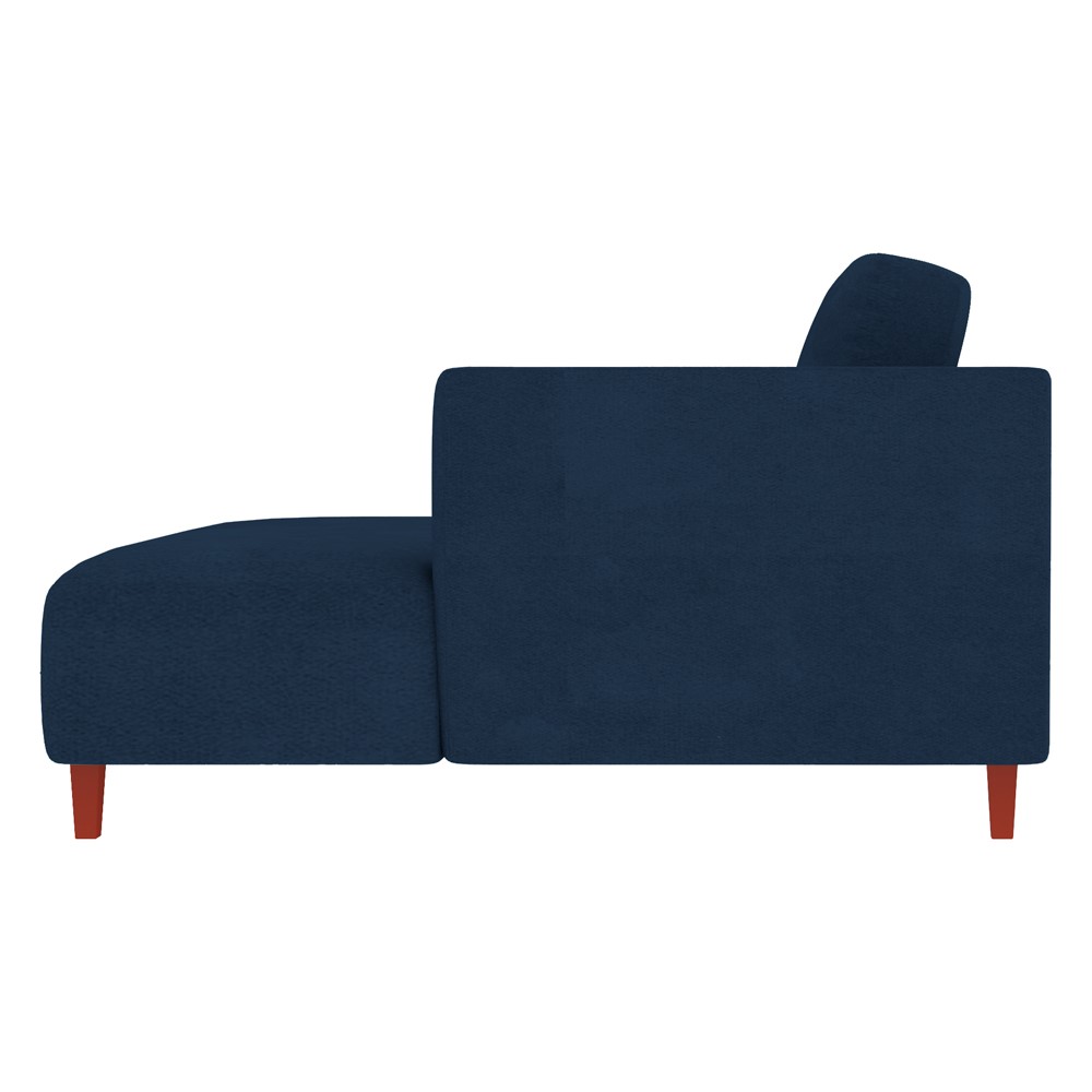 Sofá 290cm com Chaise Direita Franz Suede Azul - Gran Belo