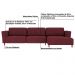 Sofá 290cm com Chaise Direita Franz Suede Bordô - Gran Belo