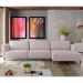 Sofá 290cm com Chaise Direita Franz Suede Rosê - Gran Belo