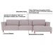 Sofá 290cm com Chaise Direita Franz Suede Rosê - Gran Belo
