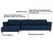 Sofá 290cm com Chaise Esquerda Franz Suede Azul - Gran Belo