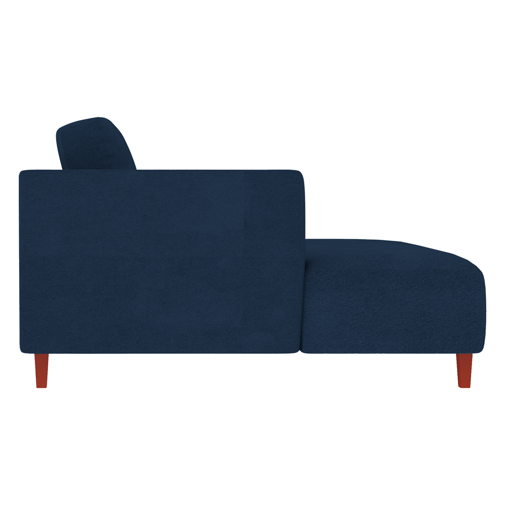 Sofá 290cm com Chaise Esquerda Franz Suede Azul - Gran Belo