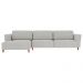 Sofá 290cm com Chaise Esquerda Franz Suede Cinza - Gran Belo