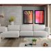 Sofá 290cm com Chaise Esquerda Franz Suede Cinza - Gran Belo