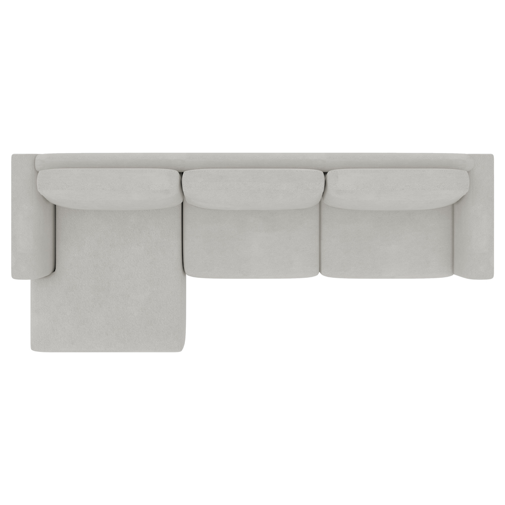 Sofá 290cm com Chaise Esquerda Franz Suede Cinza - Gran Belo