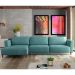 Sofá 290cm com Chaise Esquerda Franz Suede Turquesa - Gran Belo