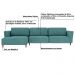 Sofá 290cm com Chaise Esquerda Franz Suede Turquesa - Gran Belo