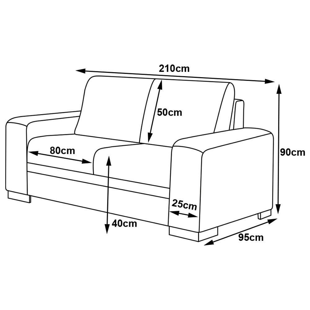 Sofá 3 Lugares 210cm Milano Couro Cinza - Gran Belo