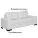 Sofá 3 Lugares 240cm Milano Couro Branco Fosco - Gran Belo
