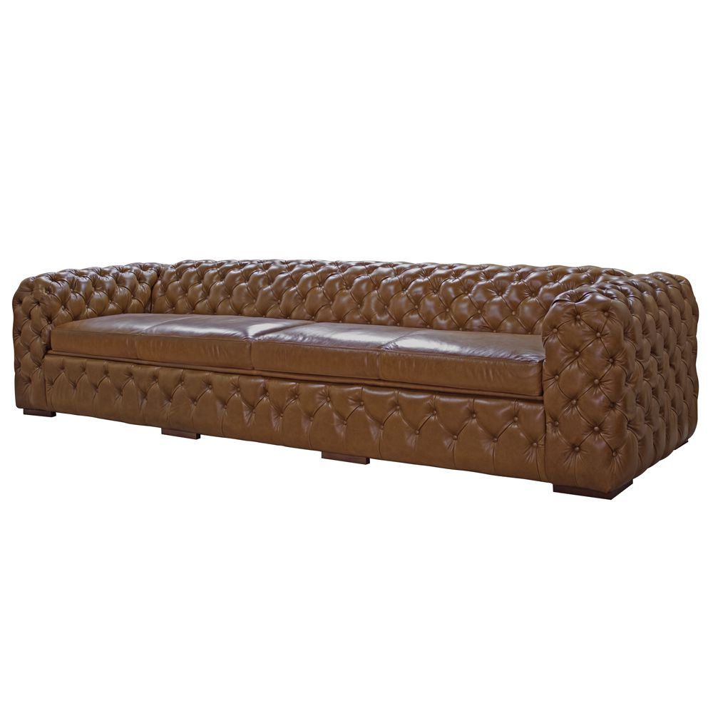 Sofá 3 Lugares Astúria 240cm Couro Mel G58 - Gran Belo